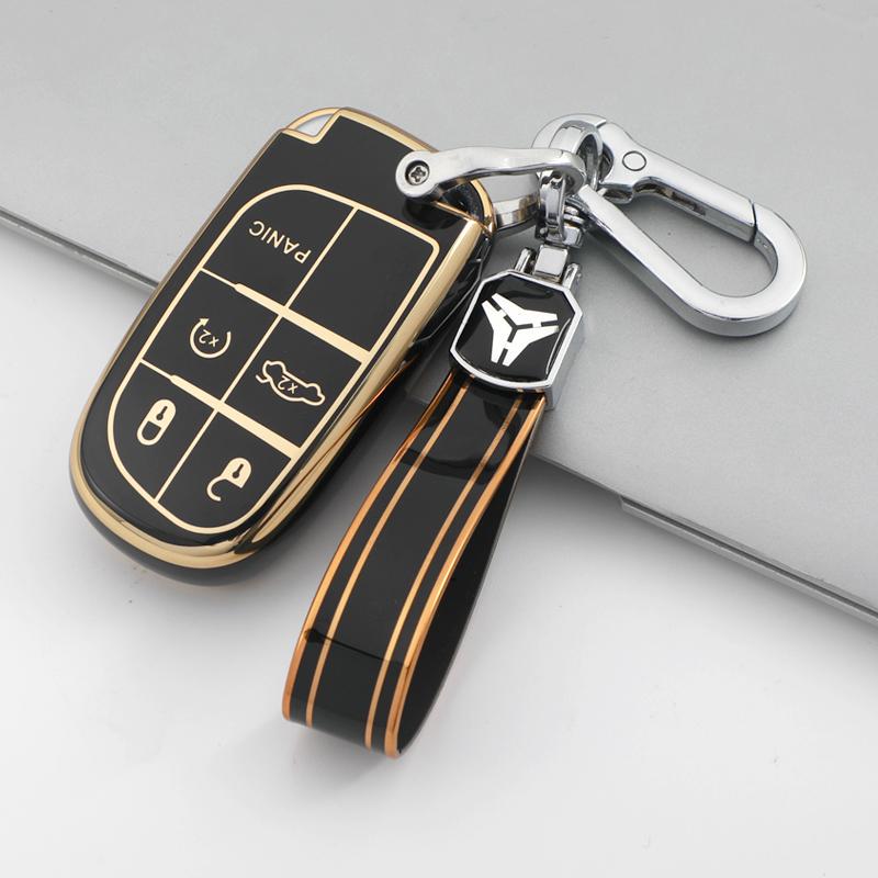5 Buttons Tpu Smart Auto Key Fob Case Cover For Jeep Cherokee Wrangler Compass Renegade Grand Patriot Grand Keychain