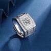 Rockyu Silver and Eight Hearts and Eight Arrows CZ Diamond Luxurious Wide Perfect for Birthday or Anniversary Gift Men's Ring, Copper, Design,