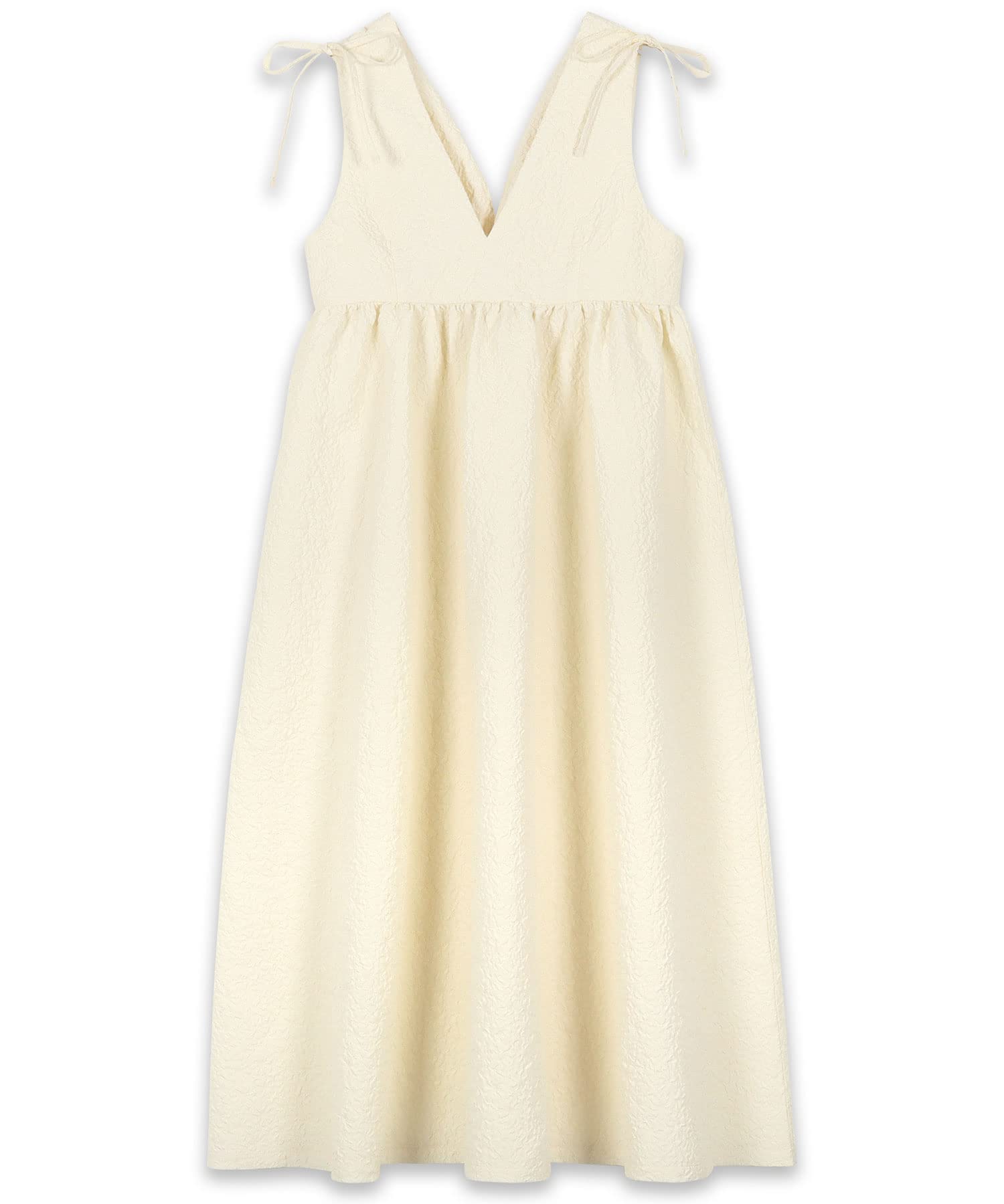 

Kobe Lettuce Cami Dress [E3177] Free Size Jumper Skirt, Ivory