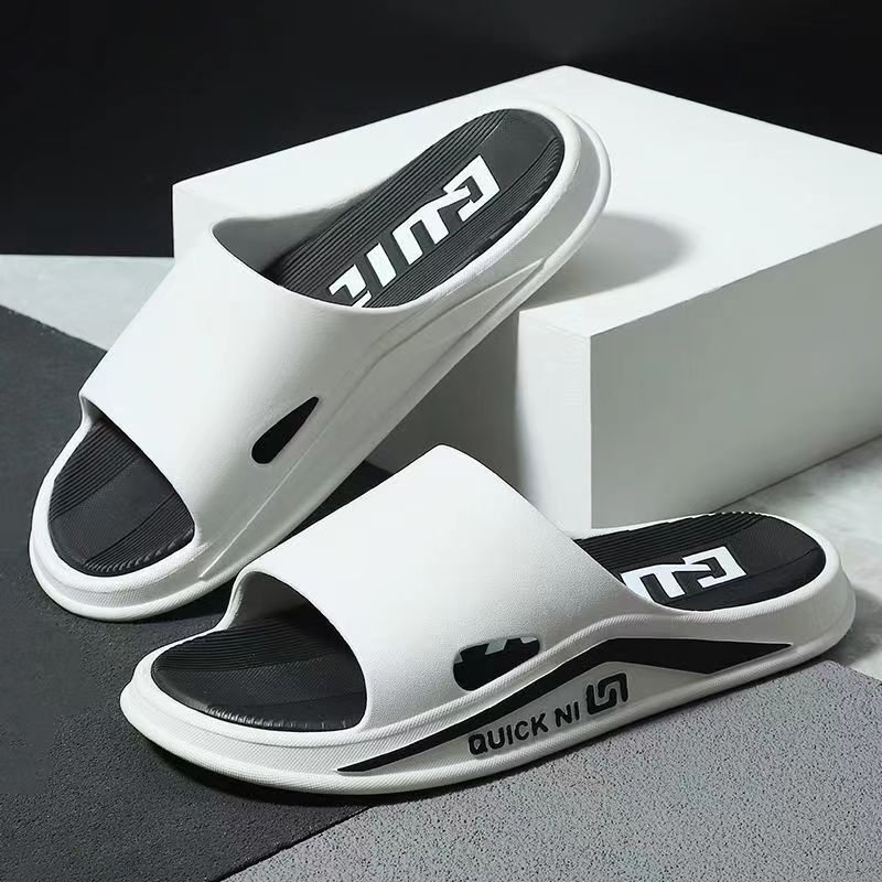 New slippers men's summer thick-soled outer wear sports wear-resistant indoor home non-slip one-word drag cool slippers
