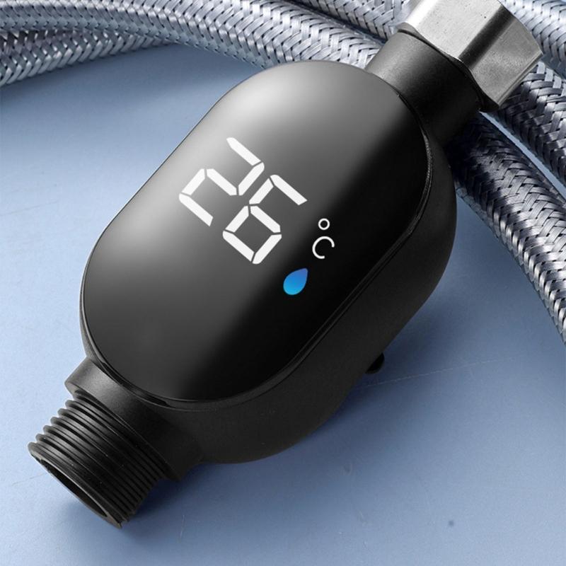 Intelligent LED Display Shower Water Thermometers Touch Control Real Time Monitoring Anti Scald Protecting