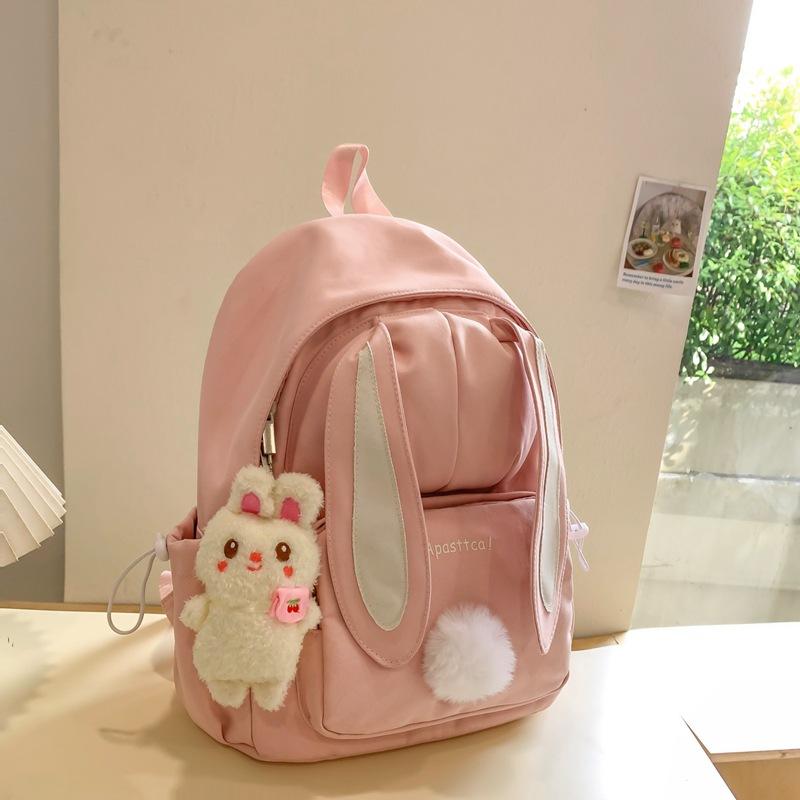 School bag female Harajuku high school student cute rabbit ears backpack campus versatile girl backpack