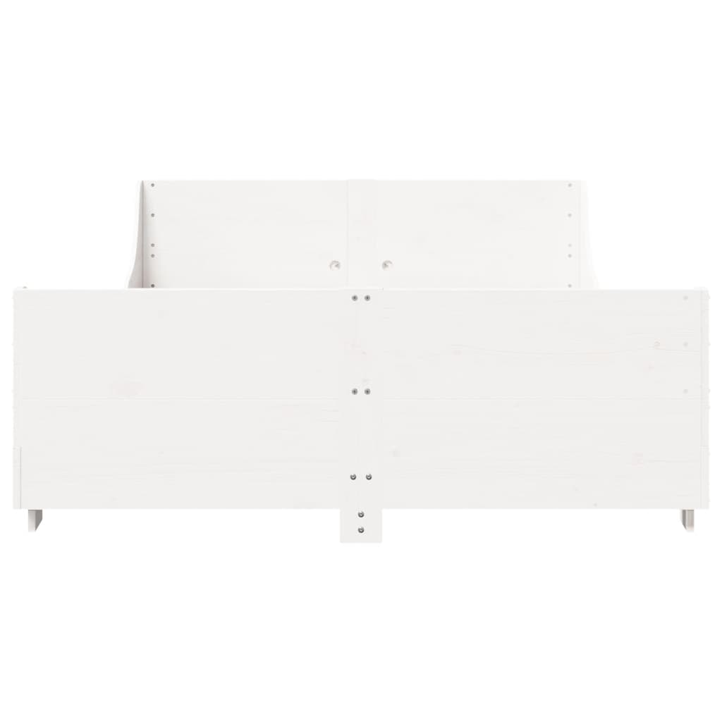 Vidaxl Rama Łóżka Bez Materaca, Biała, 120X200 Cm, Drewno Sosnowe