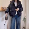 Down cotton-padded clothes women's autumn and winter short 2025 large size loose cotton clothes small man hooded warm casual jacket