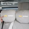 Car Logo Neck Pillow & Lumbar Support Set Breathable Headrest Cushion For Chevrolet Cruze Malibu Colorado Equinox Spark Keychain
