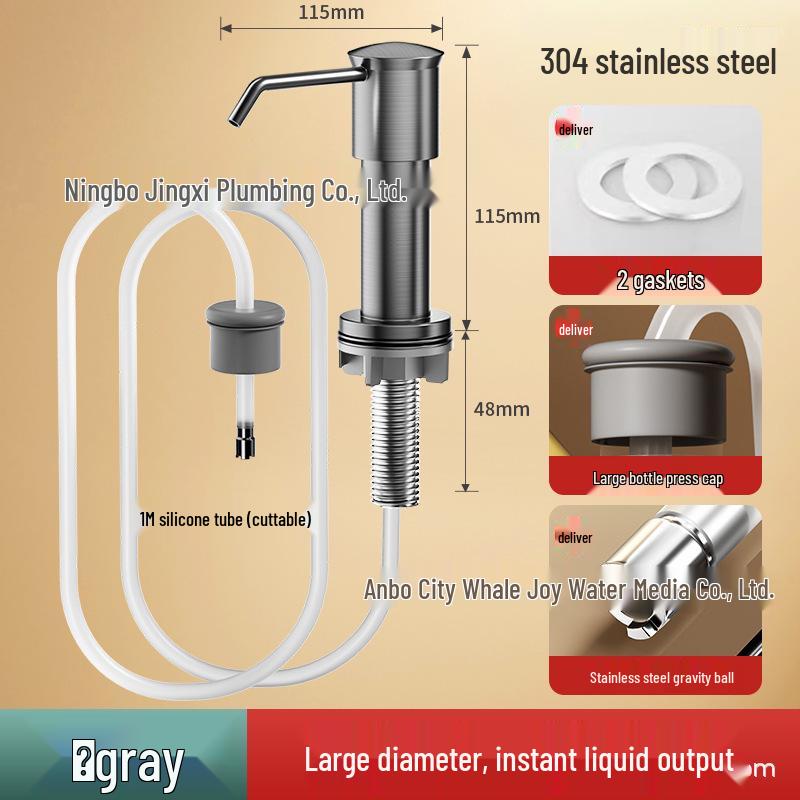 Dish Soap Dispenser with Extension Tube for Kitchen and Vegetable Wash