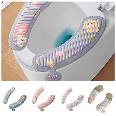Soft Closestool Mat Cartoon Toilet Sticky Seat Pad Toilet Seat Cover  Bathroom
