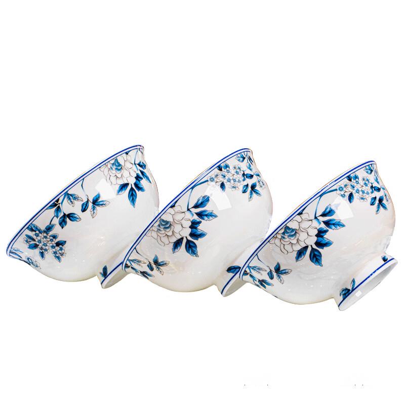ZhiShi European Blue Peacock Bone China Dinnerware Set