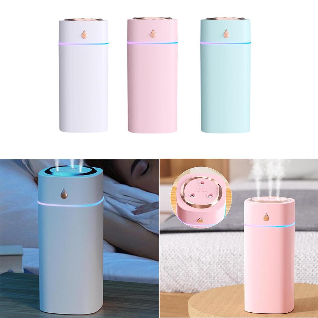 Desktop Humidifier with Atmosphere Light Quiet with 3 Outlet Air Humidifier Mini Portable for Bedroom Indoor Table Home Office