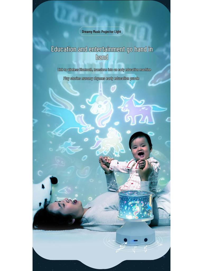 Bluetooth Star Projector & Music Box: Dreamy Night Light & Remote-Controlled Birthday Gift
