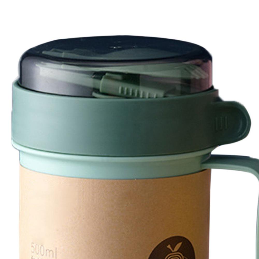 Leak Proof Lid Breakfast Cup Built in Spoon Portable Cup Daily Food Mug with Spoon Picnic Camping