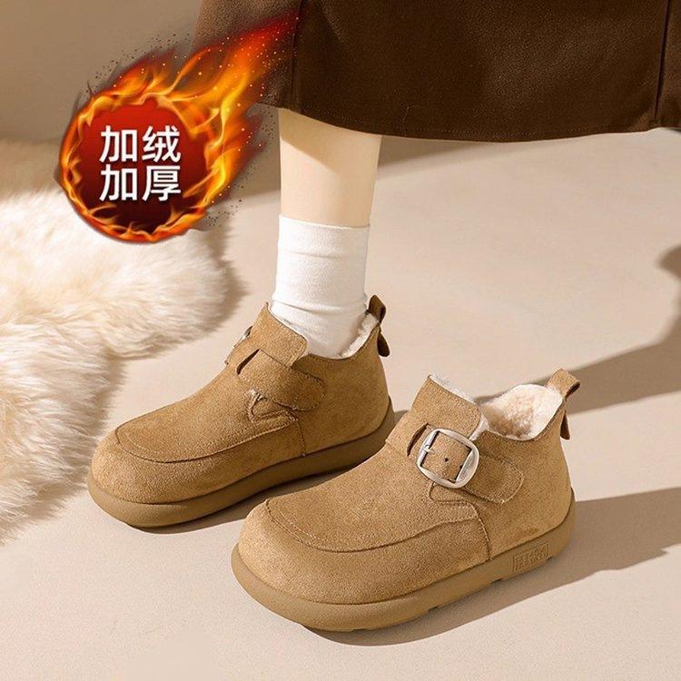 thick-soled velvet thickened Birkenstocks, winter new soft-soled Birkenstocks, beanie cotton shoes, and warm snow boots