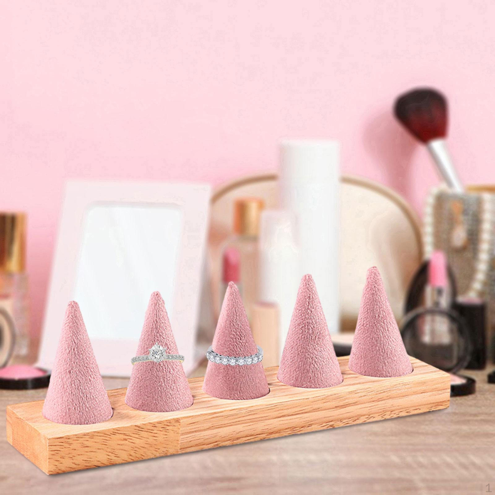 

Конусообразный держатель для колец, витрина для ювелирных изделий, креативная деревянная прочная подставка 5