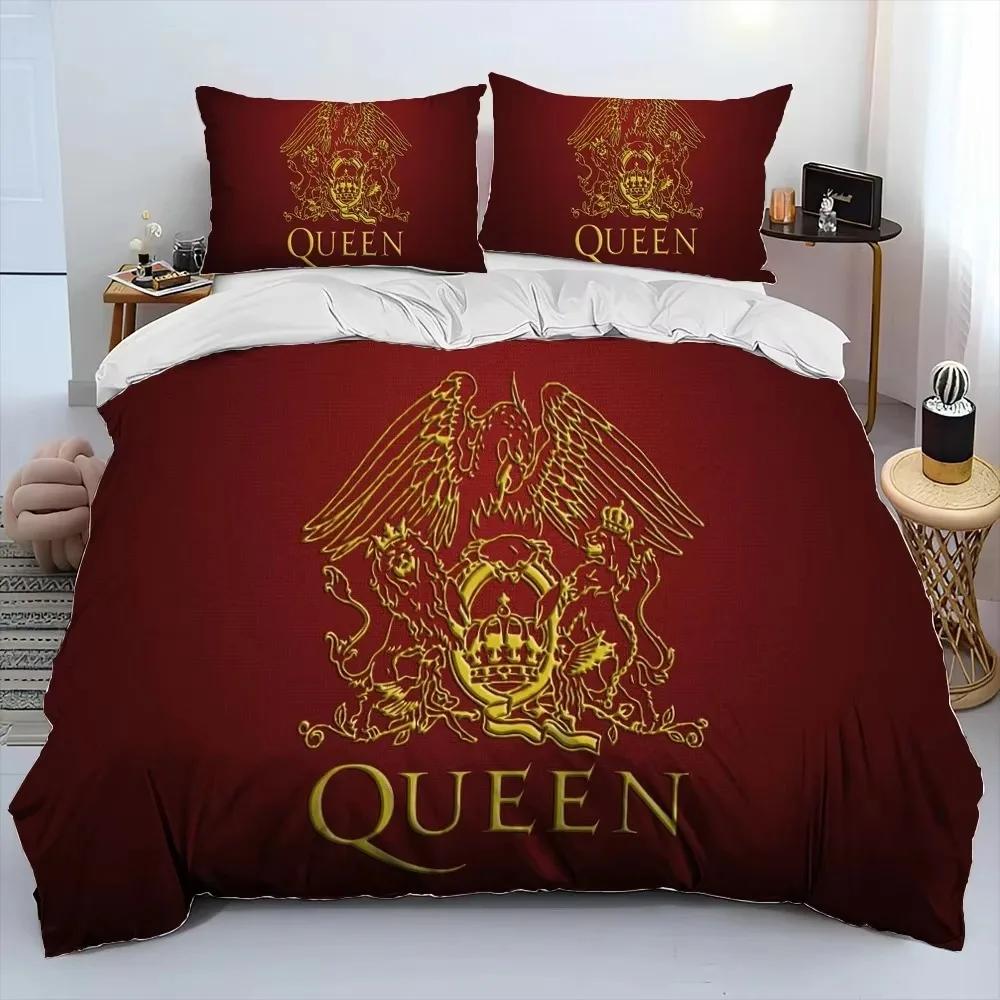 Mode Rockband Queen Sängkläder Set Utsökt Sängförsörjningsset Påslakan Sängöverkast Set Sängklädesset Lyxig Födelsedagspresent