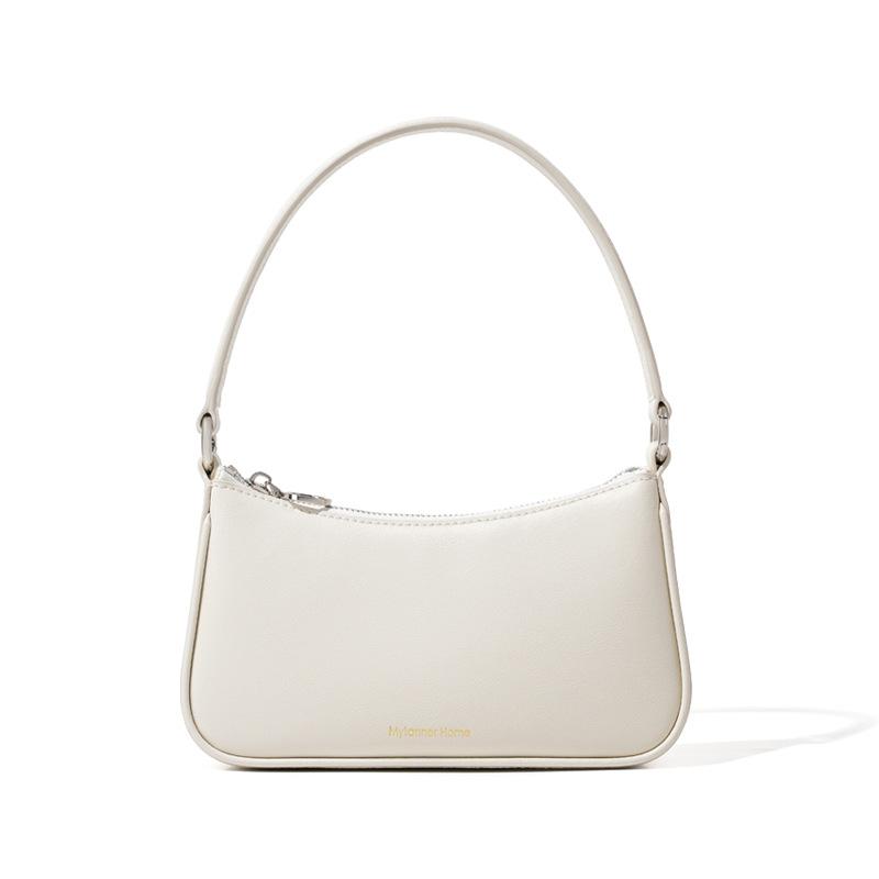 

Новая нишевая черная кожаная сумка подмышку женская сумка-мессенджер маленькая сумка простая и модная сумка-багет из коровьей кожи на плечо белый