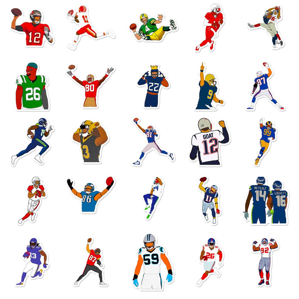 50 Rugby Classic Action Stickers Graffiti Personality Sports Diy Luggage Mobile Phone