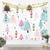 Christmas Tapestry The Nutcracker Soldier Wall Art for Living Room Bedroom Xmas Tree Wall Hanging Blanket Pink Blue Home Decor