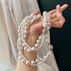 Vintage High Quality Artificial Australian White Double Layer Winding Pearl Necklace Collarbone Chain