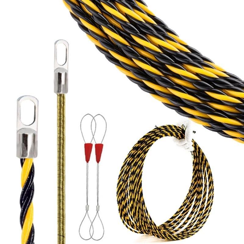 Electrical Spring Wire Threader Fish Tape Electrical Wire Threader Flat Head Manual Cable Puller Tool for Electrical