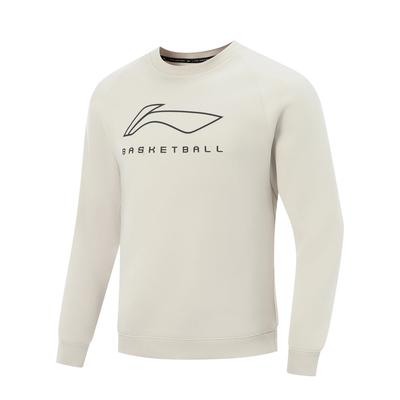 Li Ning Professional Basketball Series Casual Simple Round Neck Pullover Comfortable Versatile Sweatshirt Men Sweatshirt AWDV547-5