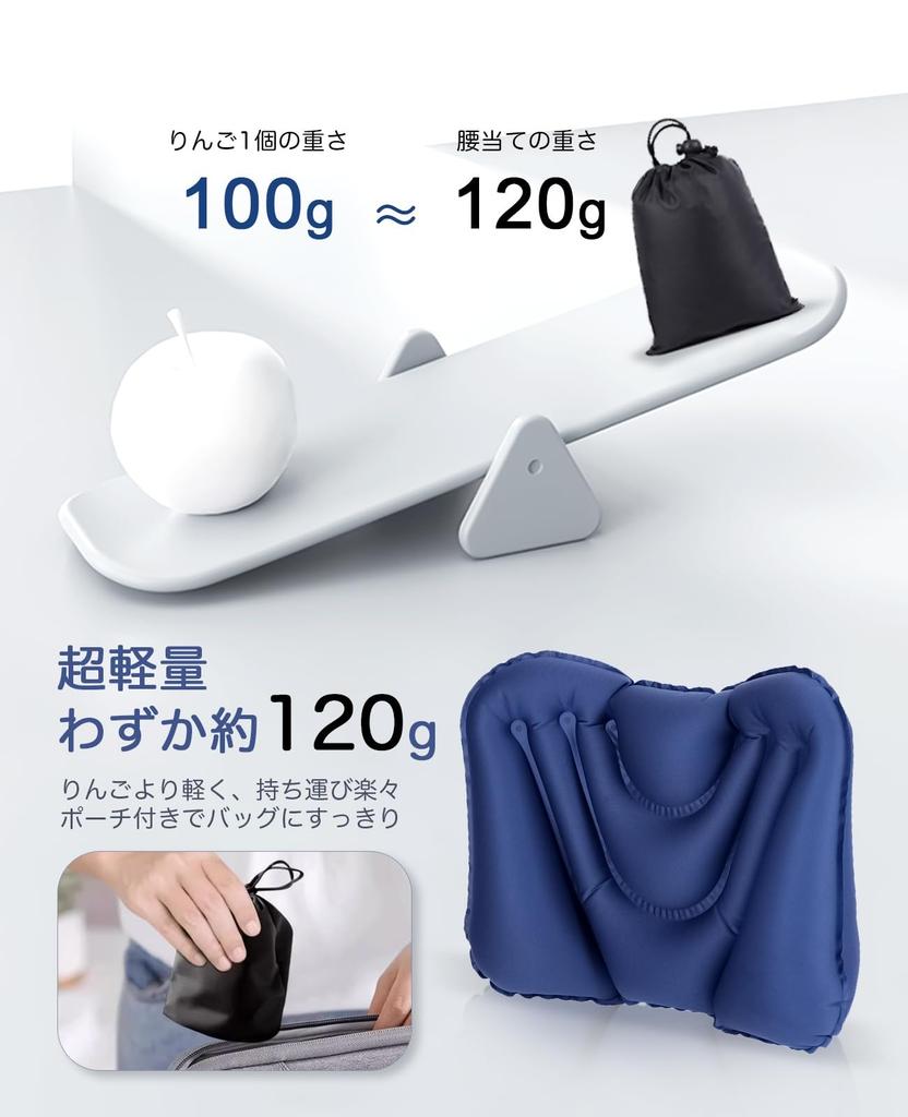 UULANFA Back Pain Relief Lumbar Comfortable for Airplane Night Air Foldable [2025 Model] Cushion, Pillow, Travel, Office, Bus, Shinkansen, Backrest,