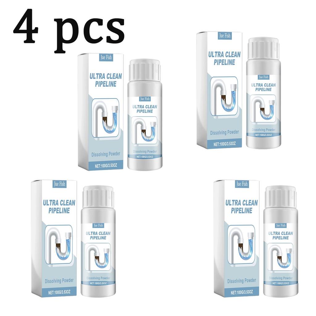 Jue-Fish Drain Cleaning Powder 100g - Unclogging, cleaning, and deodorizing toilet, sewer, kitchen, and sink drains.