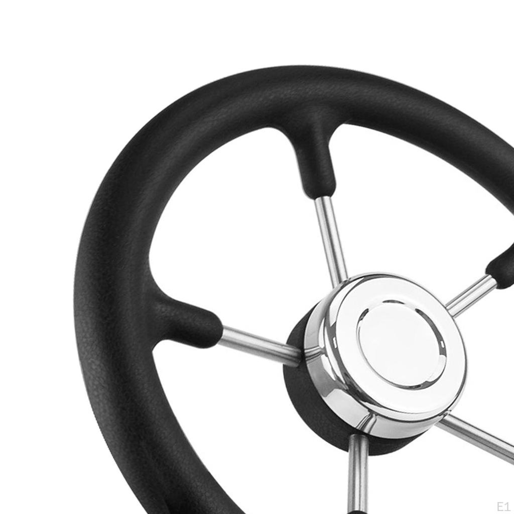 304 Stainless Steel 320mm 12.6 Inch Boat Steering Wheel 5 Spoke PU Foaming Material 3/4" Shaft