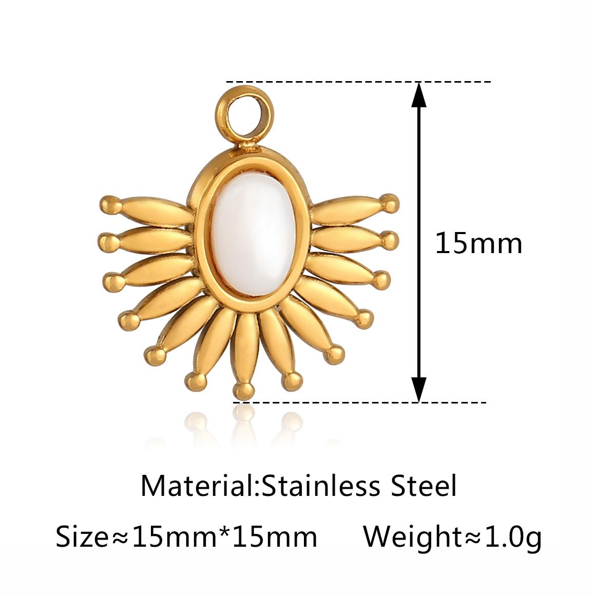 

3Pcs Sun/Heart/Lucky Clover Charm Stainless Steel Exquisite Natural Shell Pendants Handmade Bracelet Necklace DIY Jewelry Making