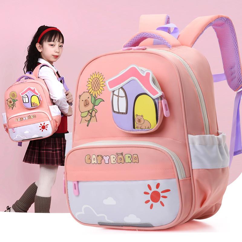 Cartoon Charming Versatile Backpack For Young Kids In Soft Pastel Color Variants