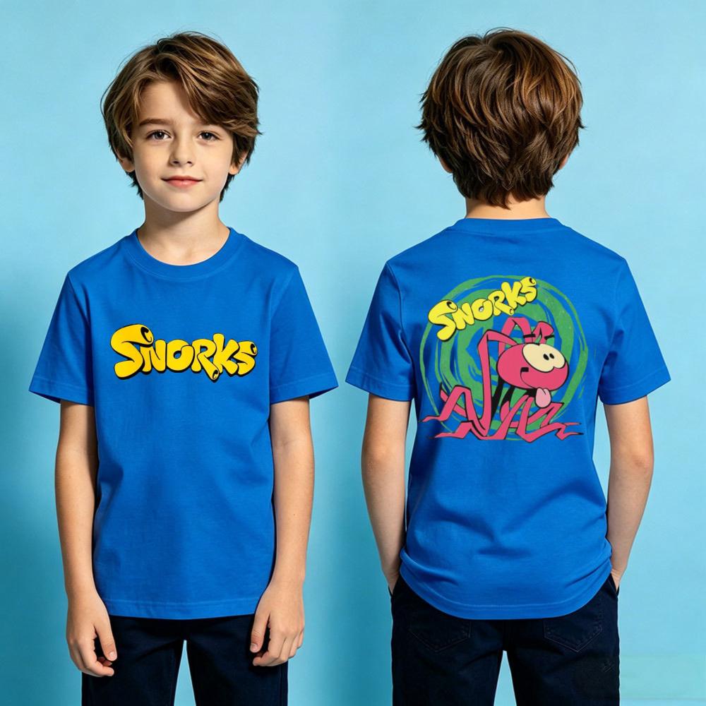 Snorks Cartoon Graphic Printed TShirt Boys and Girls Casual T-shirt Kids Summer Polyester Short Sleeve Daily Life Children Shirt