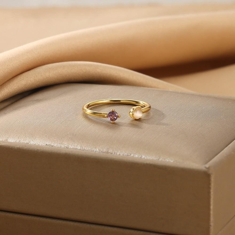 Colorful Cubic Zirconia Birthday Rings Romantic Fashion Jewelry Fashion Opening Rings Women Girls