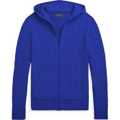 Pulover Polo Ralph Lauren FW23 Logo Pony Brodat Hanorac cu Fermoar Mânecă Lungă Tricotat Pulover Copii Albastru 323951123-004
