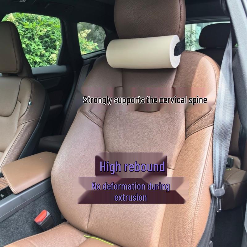 

Car Neck & Lumbar Support Pillow - Headrest & Backrest Cushion for Cervical Spine Relief. Pink Headrest 14cm