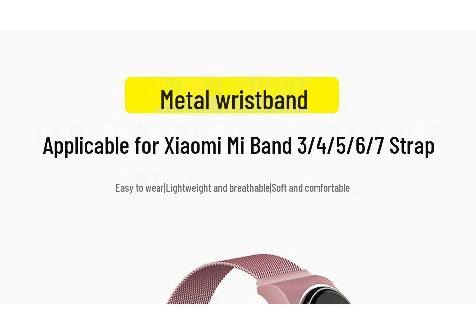 Milanese Magnetic Stainless Steel Strap for Xiaomi Band 7/6/5/4/3 NFC