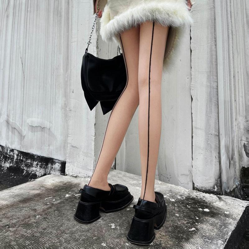 

Сексуальные чулки Y2k, женские колготки в стиле готической Лолиты, тонкие нейлоновые колготки, Клубные движущиеся чулки для вечеринок One Size абрикосовый