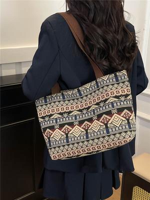 National Style Niche Shoulder Bag 2025 New Bohemian Style Tote Bag Resort Scenic Handbag Women's Bag Tide