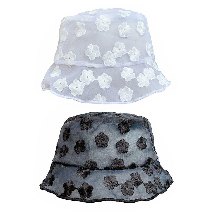 Buy New Women Sheer Lace Bucket Hat 