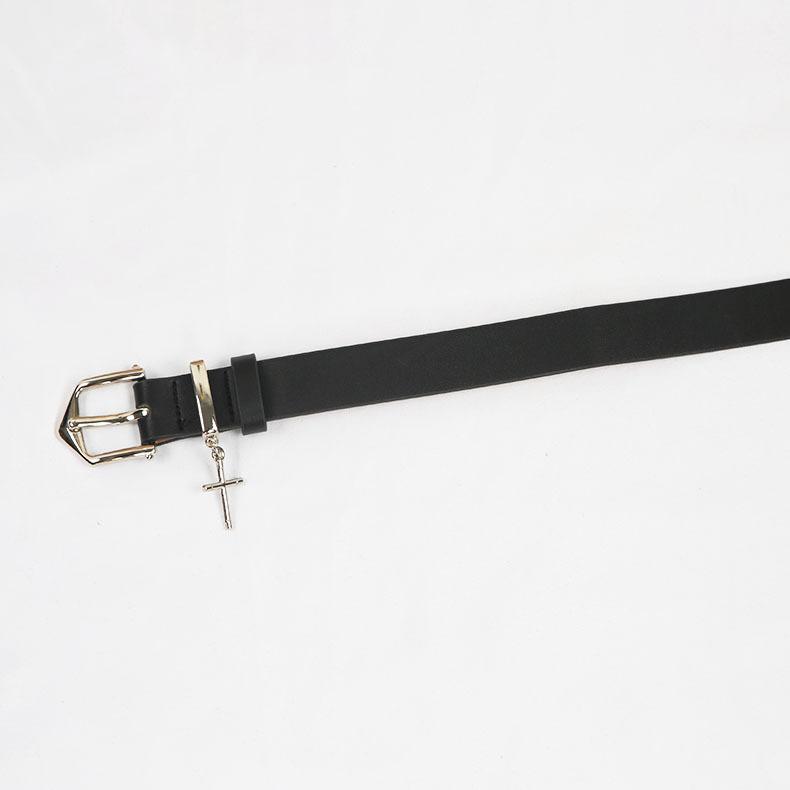 Pin Buckle Casual Simple Belt Personalized Button Head Jeans Dress Decorative Black Belt