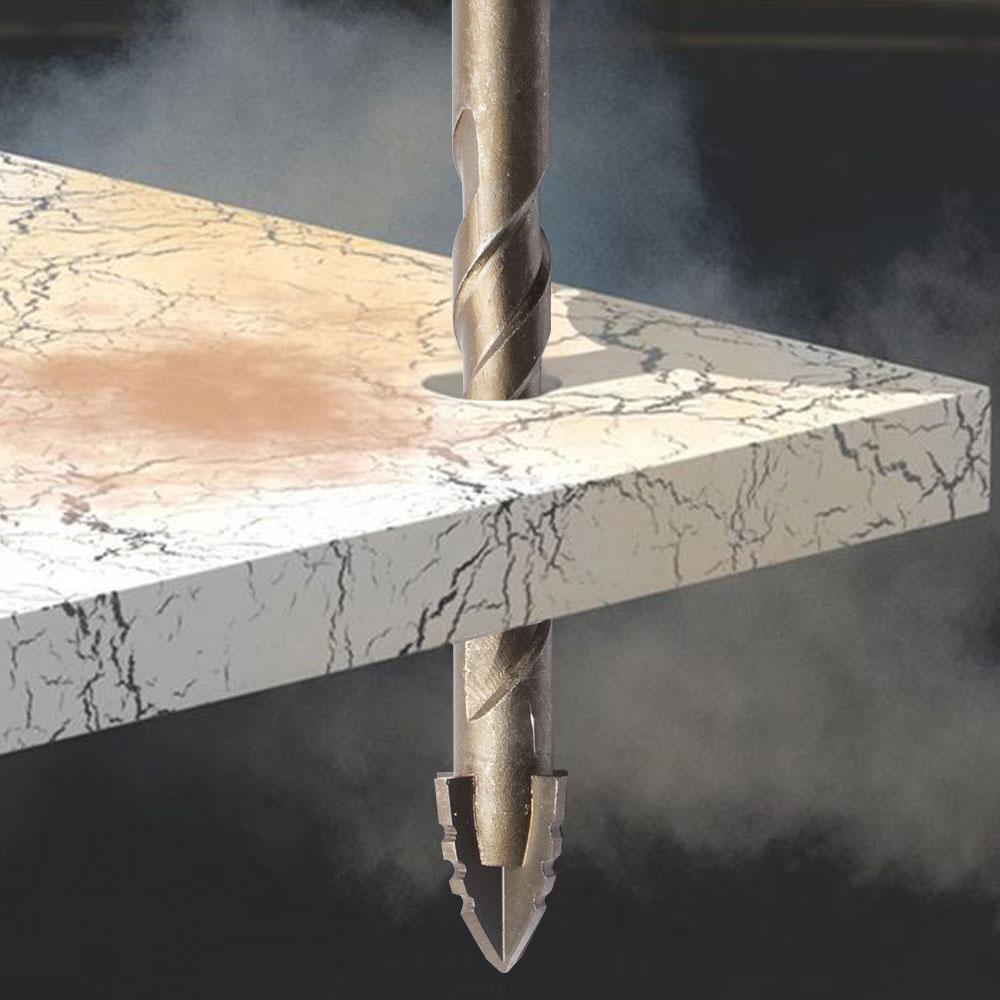 1Pc 4-Flute Serrated Eccentric Drill Bit High Hardness for Ceramic Glass Marble Concrete Tile Stainless Steel Dry Drilling
