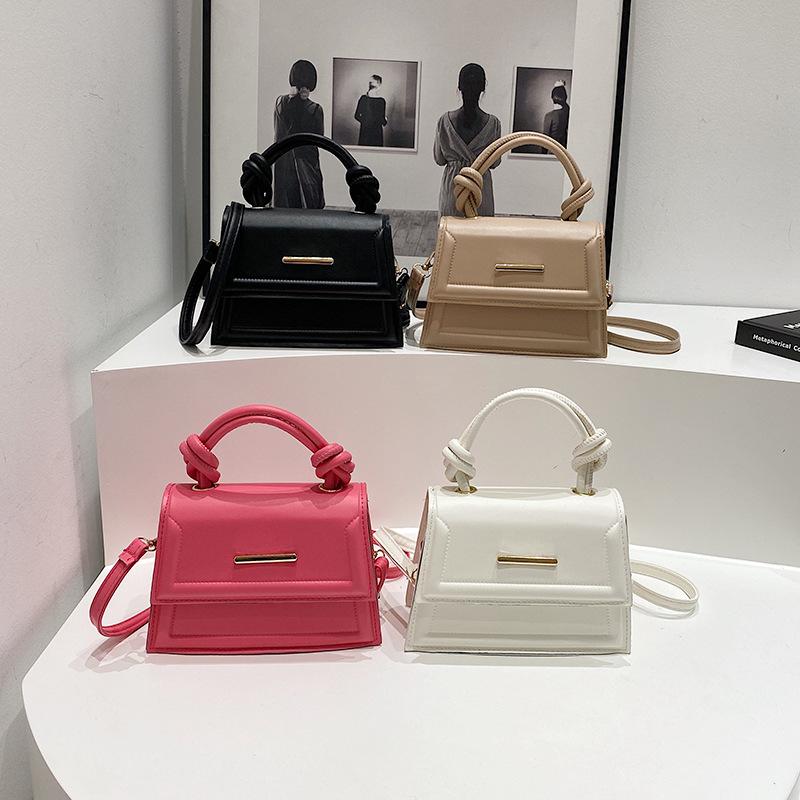 Small Bag Women's Handbag New Simple Messenger Bag Solid Color Small Fresh Foreign Texture Commuting Shoulder Small Square Bag