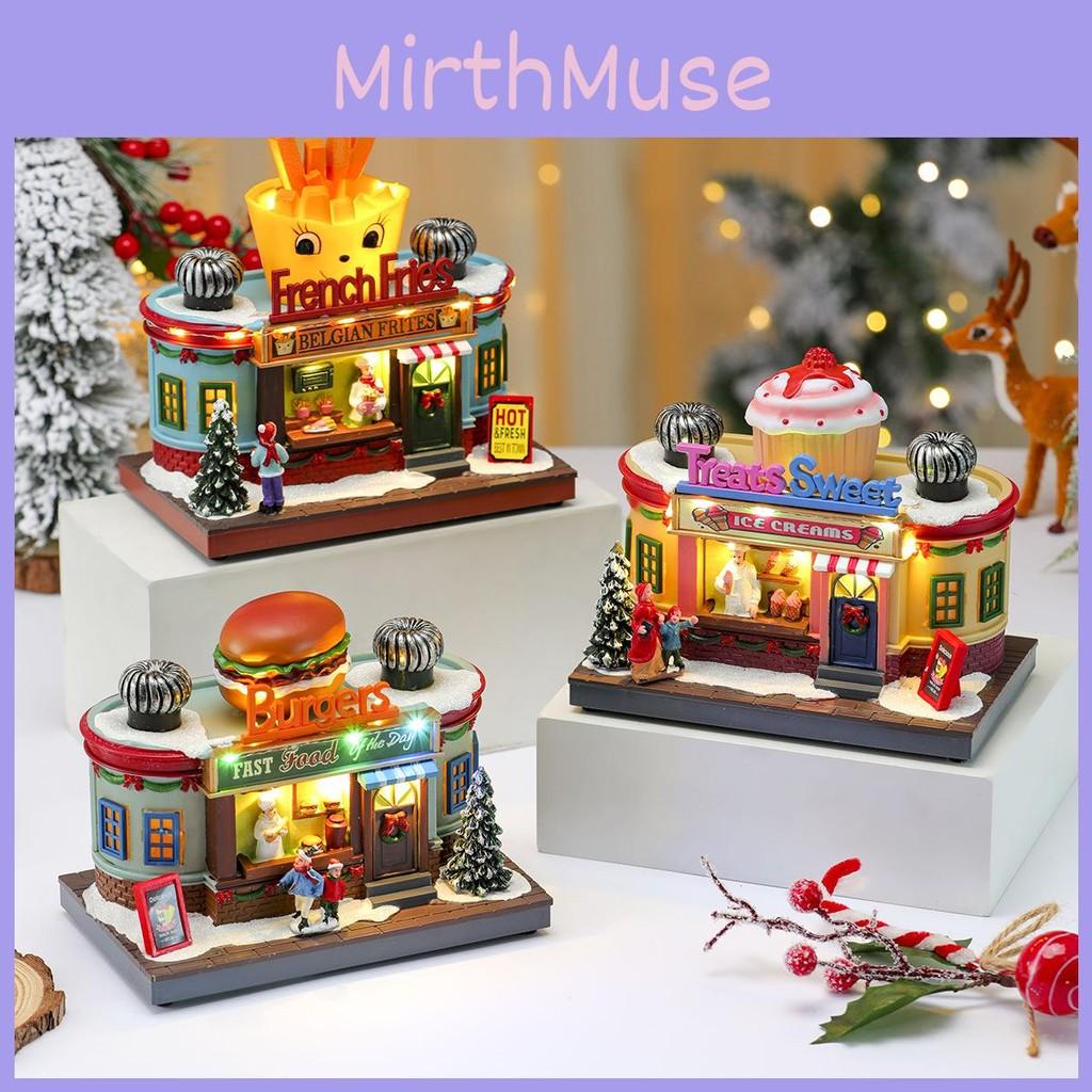 Kitchen Christmas Decor Hamburger Music Box With Light And Feature Rotation