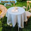 Waffle Texture Round Table Tablecloth White Dinner Tea Table Covers  Photography Background