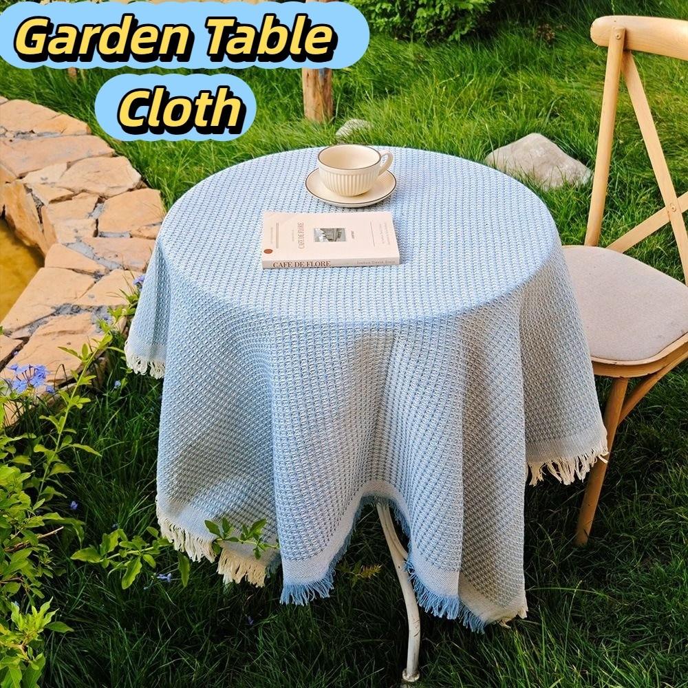 Waffle Texture Round Table Tablecloth White Dinner Tea Table Covers  Photography Background