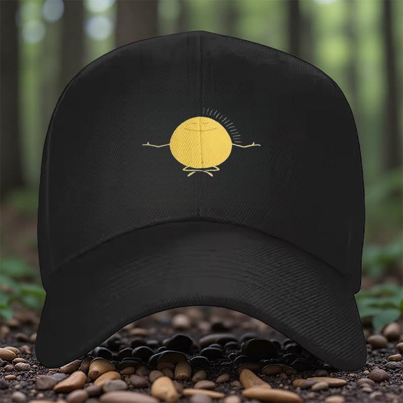 Zen Sun Meditation Graphic Baseball Cap Polyester Casual Outdoor Adjustable Snapback Hat Unisex