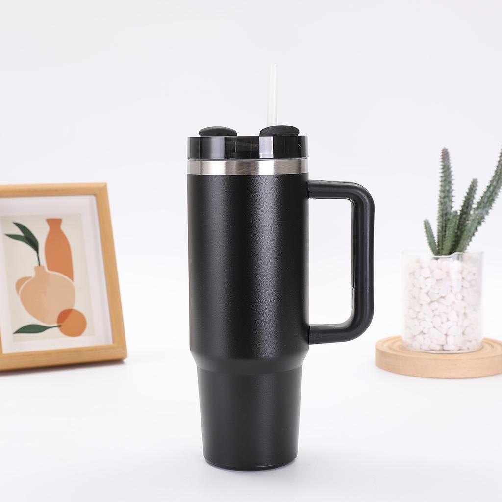 Handle Ice Bully Cup Large Capacity Stainless Steel Thermos Cup with Straw Accompanying Car Cup