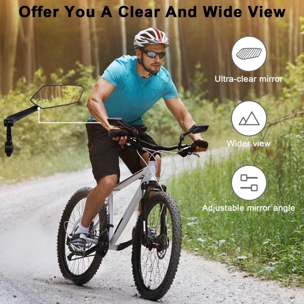 DOMEN Bicycle Rearview Bike 360° Rotate Adjustable Wide Angle Mirror Road Bike Handlebar Rear View Mirrors Bike Accessories