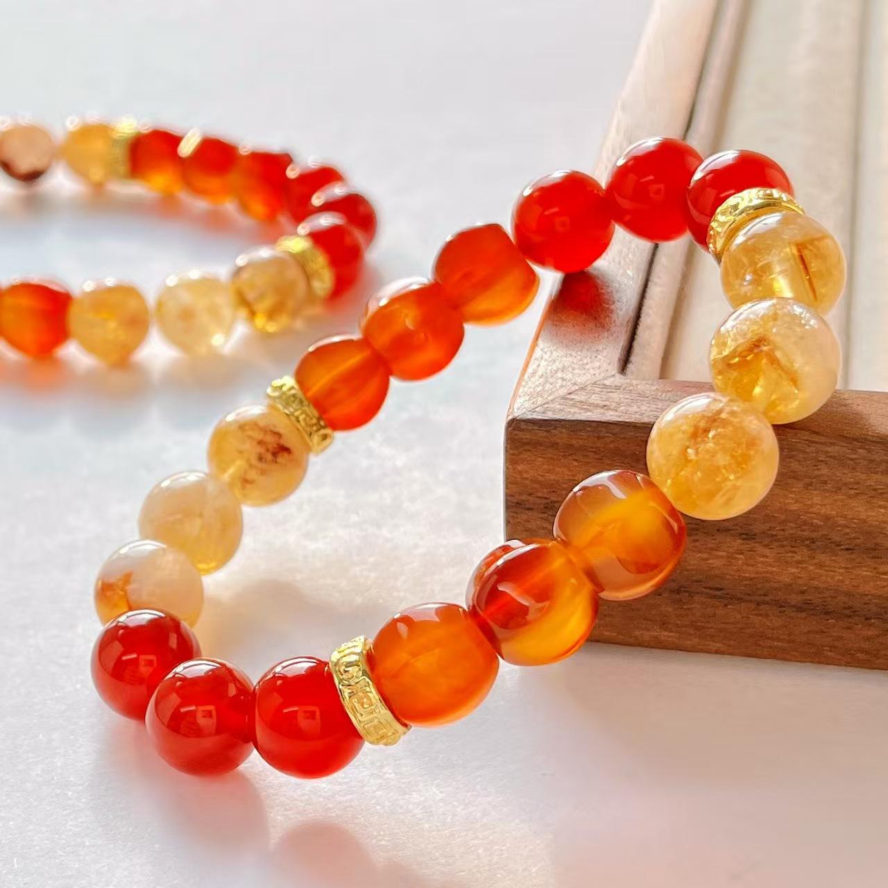Vintage 10Mm Honey Milk Cover Natural Yellow Tower Crystal Chalcedony Bracelet Bracelet