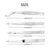 4-Piece Tweezers Set Stainless Steel Self Locking Hobby Tweezers for Craft/Jewellery/STAMPS/Model Making Professional