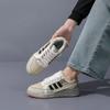 Three Bars Winter New Niche Line Painted Board Shoes Men's Sports Shoes Design Sense Versatile Casual White Shoes