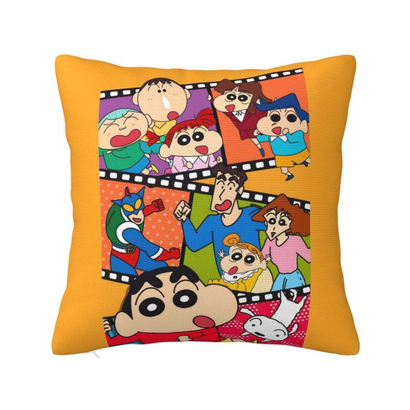 Custom Crayons Shins Chans Cartoon Cushion Cover Anime Manga Velvet Cute Pillow Case 30cmx30cm